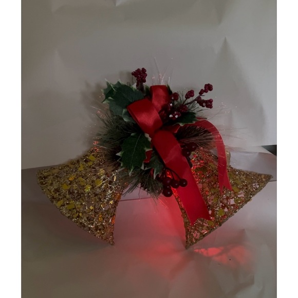 Lighted Color Changing Christmas Bells Gold Bells - Picture 2 of 11